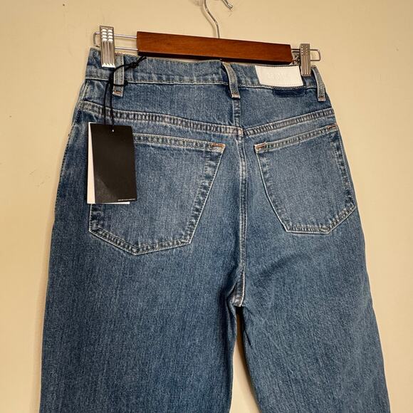 Re/Done Straight Leg Jeans in Blue NWT Size 25 - Picture 4 of 5